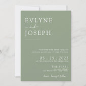 Elegante Sage Green Minimalist Boho QR Code Weddin Kaart (Voorkant)