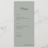 Elegante Sage Green minimalist Menu (Voorkant)
