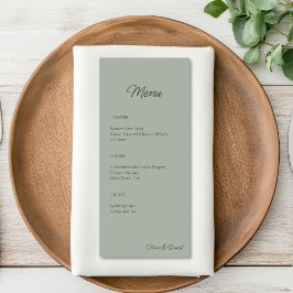 Elegante Sage Green minimalist Menu