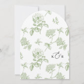 Elegante Sage Green Modern Arch Wedding Kaart (Achterkant)