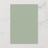 Elegante Sage Green Monogram Moderne bruiloft Informatiekaartje (Achterkant)