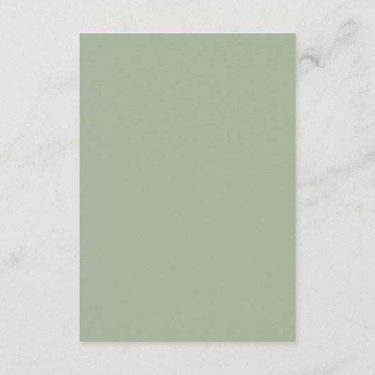 Elegante Sage Green Monogram Moderne bruiloft Informatiekaartje (Achterkant)