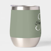 Elegante Sage Green Monogram nog lang en gelukkig (Rechts)
