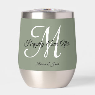 Elegante Sage Green Monogram nog lang en gelukkig