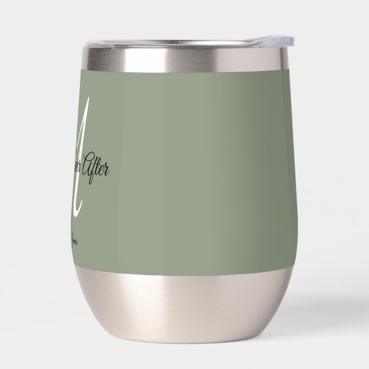 Elegante Sage Green Monogram nog lang en gelukkig (Links)