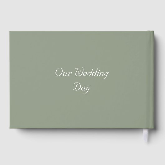 Elegante Sage Green Monogram Script Wedding Party Gastenboek (Achterkant)
