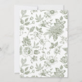 Elegante Sage Green Nikah uitnodiging | Line Art (Achterkant)