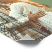 Elegante Sage Green Paar Foto Huwelijk Welkom Poster (Hoek)