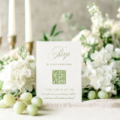 Elegante Sage Green QR Code RSVP Wedding Kaart