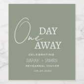 Elegante Sage Green repetitie diner bruiloft Wijn Etiket (Enkel label)