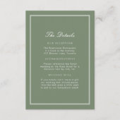 Elegante Sage Green Script Enclosure Kaart (Voorkant)