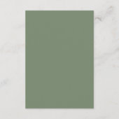 Elegante Sage Green Script Enclosure Kaart (Achterkant)