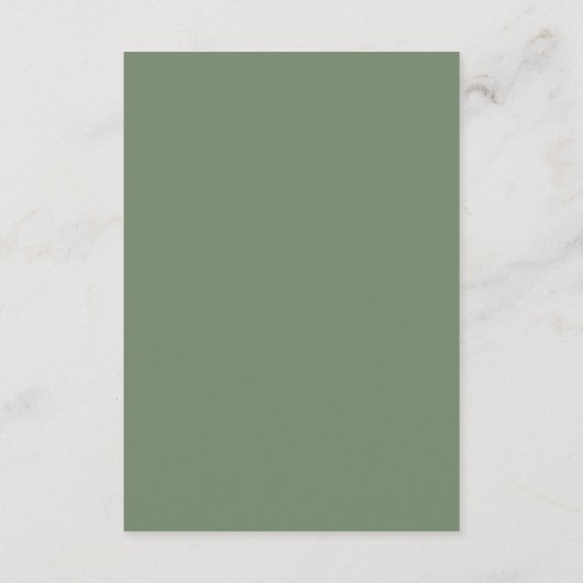 Elegante Sage Green Script Enclosure Kaart (Achterkant)