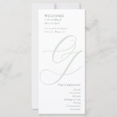 Elegante Sage Green Script Modern Wedding Program (Voorkant)