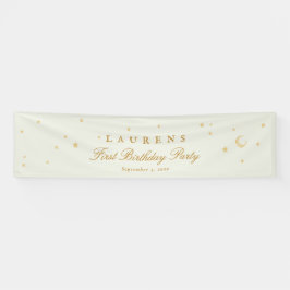 Elegante Sage Green Stars Verjaardagsfeest Welkom Spandoek