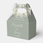 Elegante Sage Green String Lights bruiloft Dank u Bedankdoosjes (Achterkant)