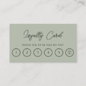 Elegante Sage Green Trendy Boho Modern 6 Punch Klantenkaartje (Voorkant)