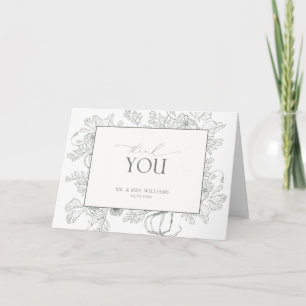 Elegante Sage Green Waterverf Floral Dank u Kaart
