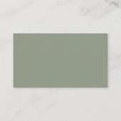 Elegante Sage Green Wedding Drink Voucher Kaart Visitekaartje (Achterkant)