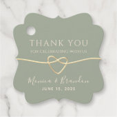 Elegante Sage Green Wedding Favoriete Labels (Voorkant)