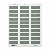 Elegante Sage Green Wedding Retouradres Etiket (Full Sheet)