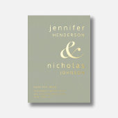 Elegante Sage Green Wedding Save The Date Gold Folie Uitnodiging