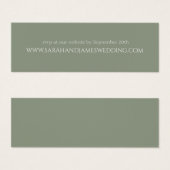 Elegante Sage Green Wedding Website RSVP Card Mini Visitekaartjes (Voorkant /achterkant)