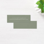 Elegante Sage Green Wedding Website RSVP Card Mini Visitekaartjes (Bureau)