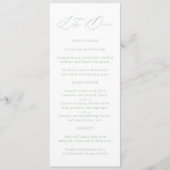Elegante Sage Green & White Wedding Menu (Voorkant)