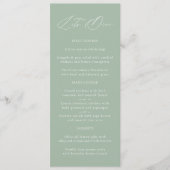 Elegante Sage Green & White Wedding Menu (Voorkant)