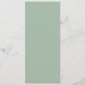 Elegante Sage Green & White Wedding Menu (Achterkant)