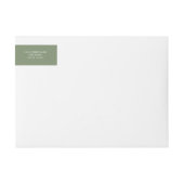 Elegante Sage Green Wraparound Retour Adres Label (Voorkant)