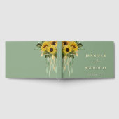 Elegante Sage Green Zonnebloem Wedding Gold Gastenboek (Volledig)