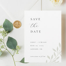 Elegante Sage Groen Bruiloft Foto Opslaan van de D Save The Date