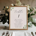 Elegante Sage Groen Bruiloft Zitkaarten Kaart<br><div class="desc">Aangepaste bruiloft zitkaart tabel nummer kaart met moderne elegante salie groen gebladerte ontwerp met gepersonaliseerde tafelnummer en namen.</div>