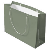 Elegante Sage Groen en Wit Monogram Naam Groot Cadeauzakje (Achterkant Gekanteld)