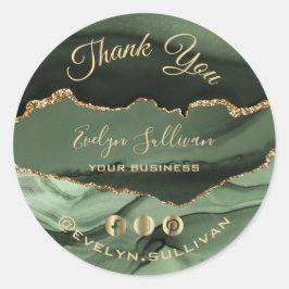 Elegante Sage Groene Agaat Dank u sticker