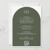 Elegante Sage Groene Begroting QR Code Bruiloft Kaart (Achterkant)