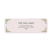 Elegante Sage Groene Bloemen Custom Family Etiket (Voorkant)