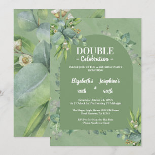 Elegante Sage Groene Bloemen Dubbele gezamenlijke Kaart