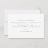 Elegante Sage Groene Bloemen Monogram Kreeft Huwel Bedankkaart (Achterkant)