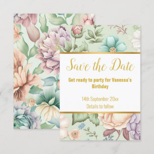 ELEGANTE SAGE GROENE BLOEMENRESPONS RSVP-KAART RSVP KAARTJE