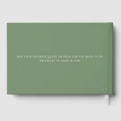 Elegante Sage Groene Brieven aan de Bruid Gastenboek (Achterkant)