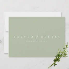 Elegante Sage Groene Bruids Douche Uitnodiging