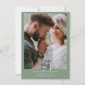 Elegante Sage groene bruiloft Save the Date (Achterkant)