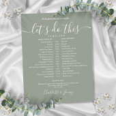 Elegante Sage Groene Bruiloft Schema Tijdlijn