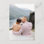 Elegante Sage Groene Eenvoudige Foto Bruiloft Bedankkaart (Achterkant)