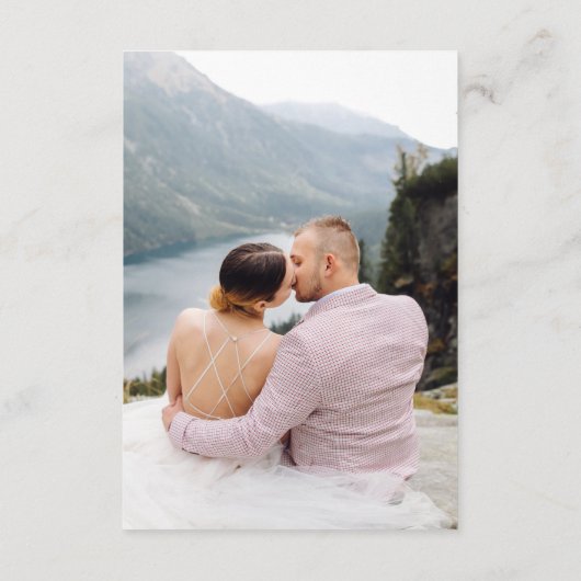 Elegante Sage Groene Eenvoudige Foto Bruiloft Bedankkaart (Achterkant)