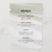 Elegante Sage Groene en Grijze Waterverf | Bruilof Menu (Voorkant)