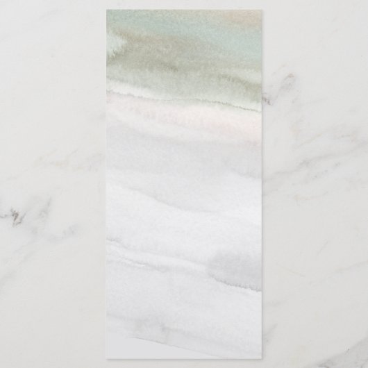 Elegante Sage Groene en Grijze Waterverf | Bruilof Menu (Achterkant)